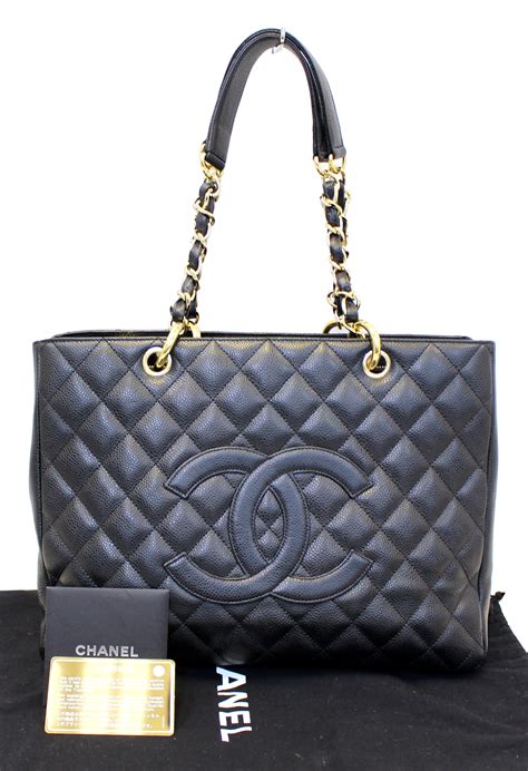 chanel black caviar shopping tote|2005.